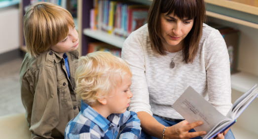 Förskola, lärare, barn, bibliotek