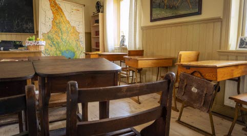 Interiör från ett skolmuseum