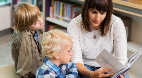 Förskola, lärare, barn, bibliotek