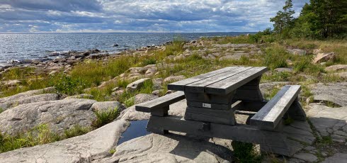 bord med bänkar vid vänern
